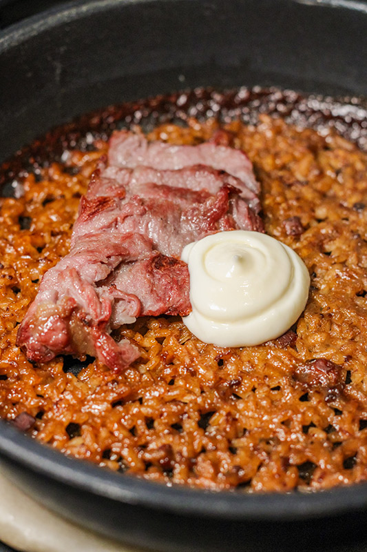 Arroz cremoso con secreto ibérico