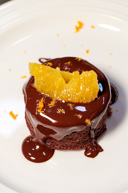Coulant de chocolate con naranja